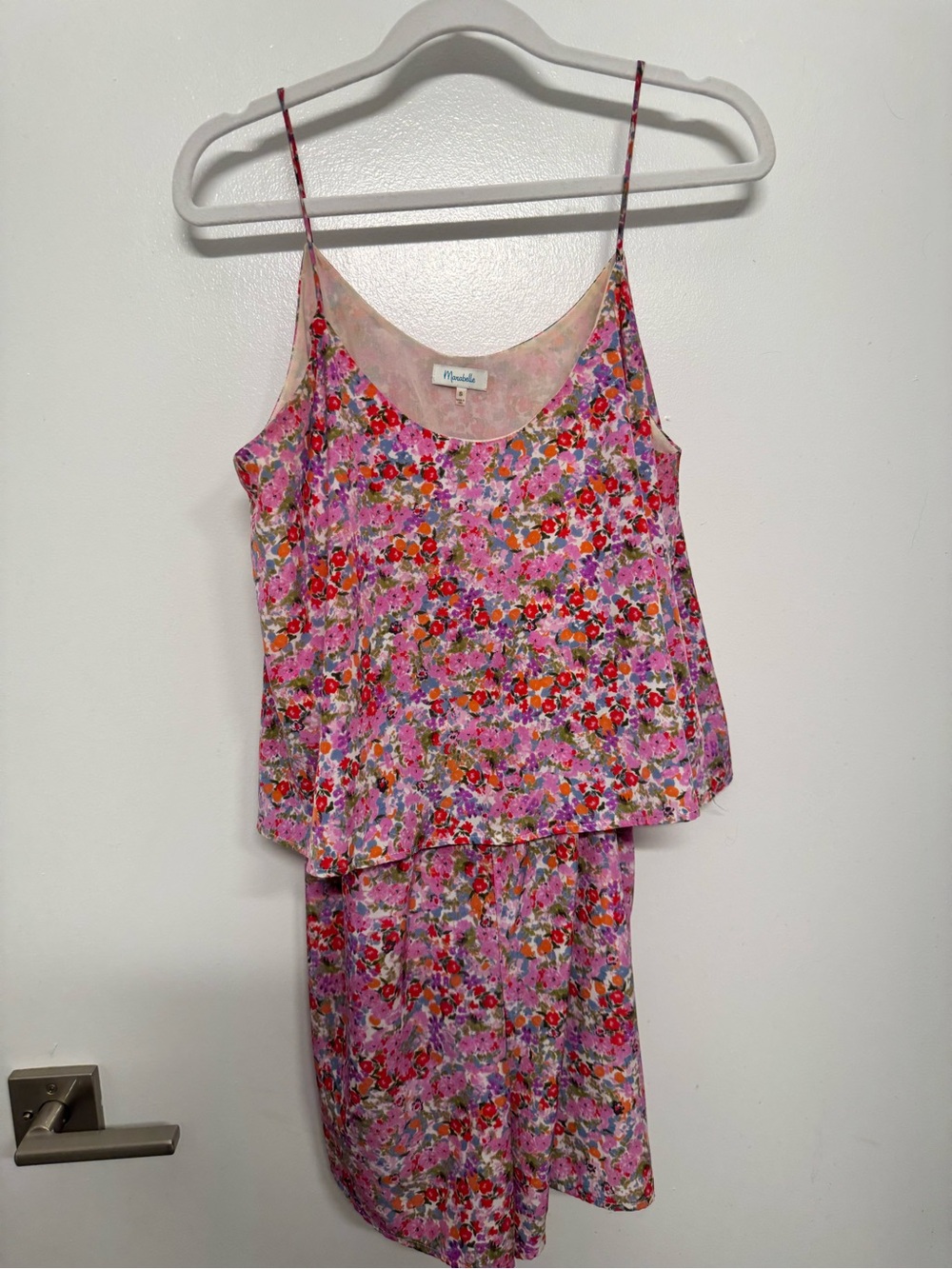 Pink Floral Sleeveless Romper